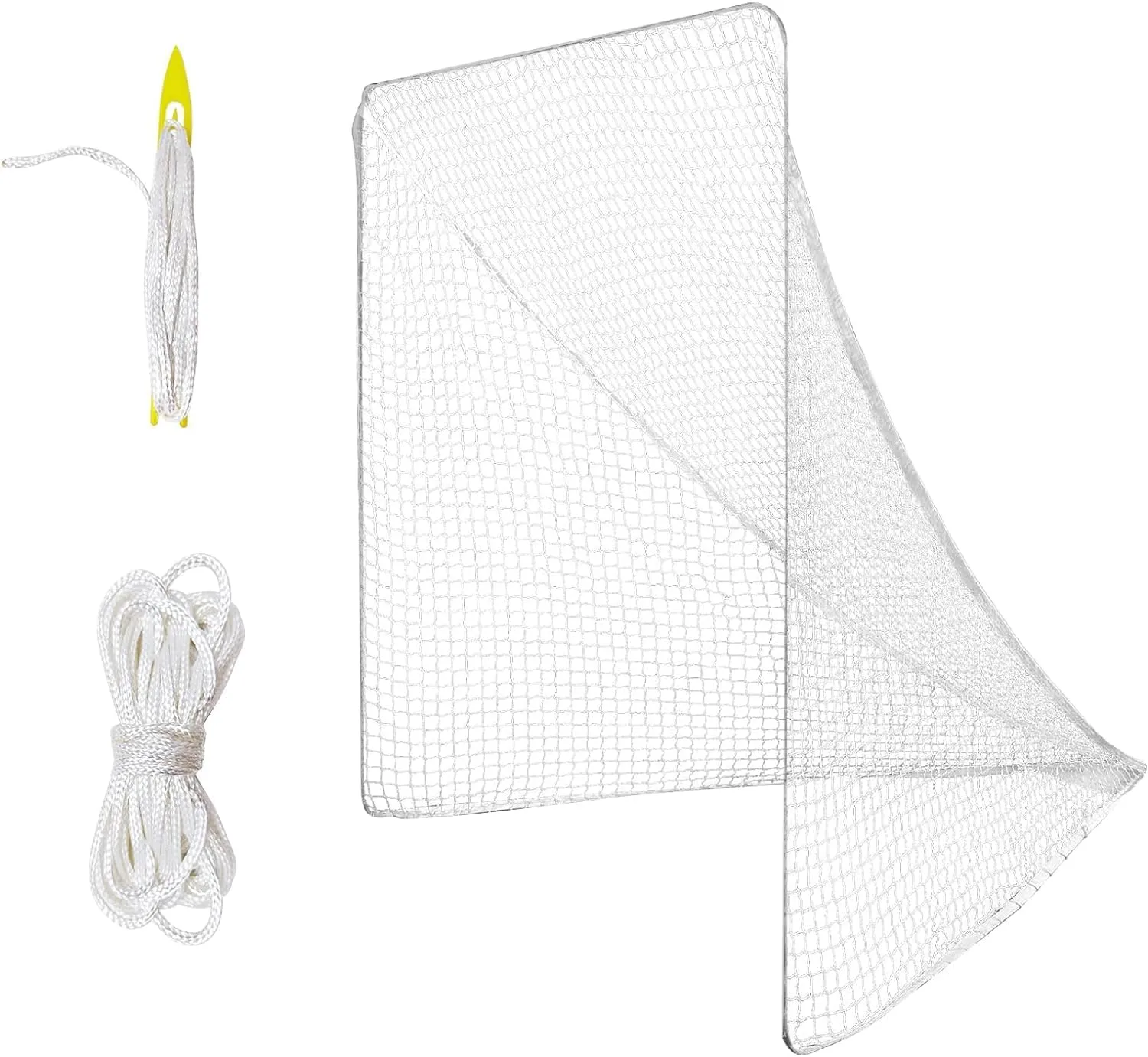 1/2Pcs 4/5/6mm 6’X6’X7’ Heavy Duty Lacrosse Goal Net with 1/2XRandom Color Installation Tool and 2/4X49ft Lacrosse Net Lacing Rope Lacrosse Replacement Net for Lacrosse Practice，Competition