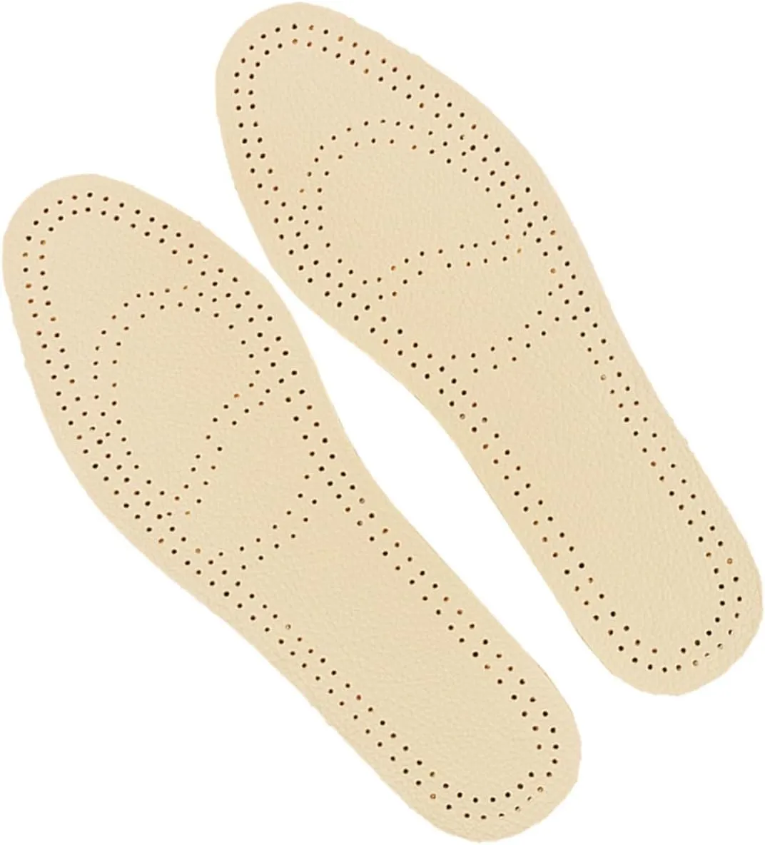 2 Pairs Leather Insoles Breathable Sports Shoe Pads Cowhide Size 37-38 Comfortable for Long Hours