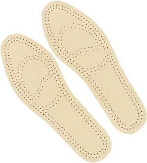2 Pairs Leather Insoles Breathable Sports Shoe Pads Cowhide Size 37-38 Comfortable for Long Hours
