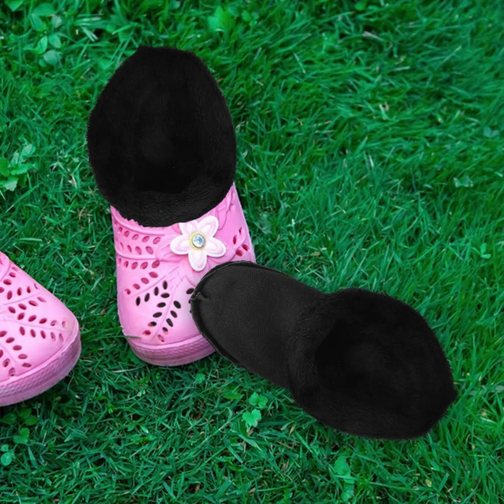 2 Pairs Shoes Warm Liner Detachable Winter Clog Slipper Liner Removable Replacement Cozy Breathable Inner Soles Socks Shoes Insoles Furry Insert (EU 22-23)