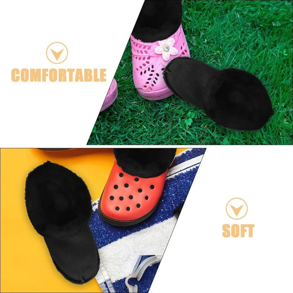 2 Pairs Shoes Warm Liner Detachable Winter Clog Slipper Liner Removable Replacement Cozy Breathable Inner Soles Socks Shoes Insoles Furry Insert (EU 22-23)