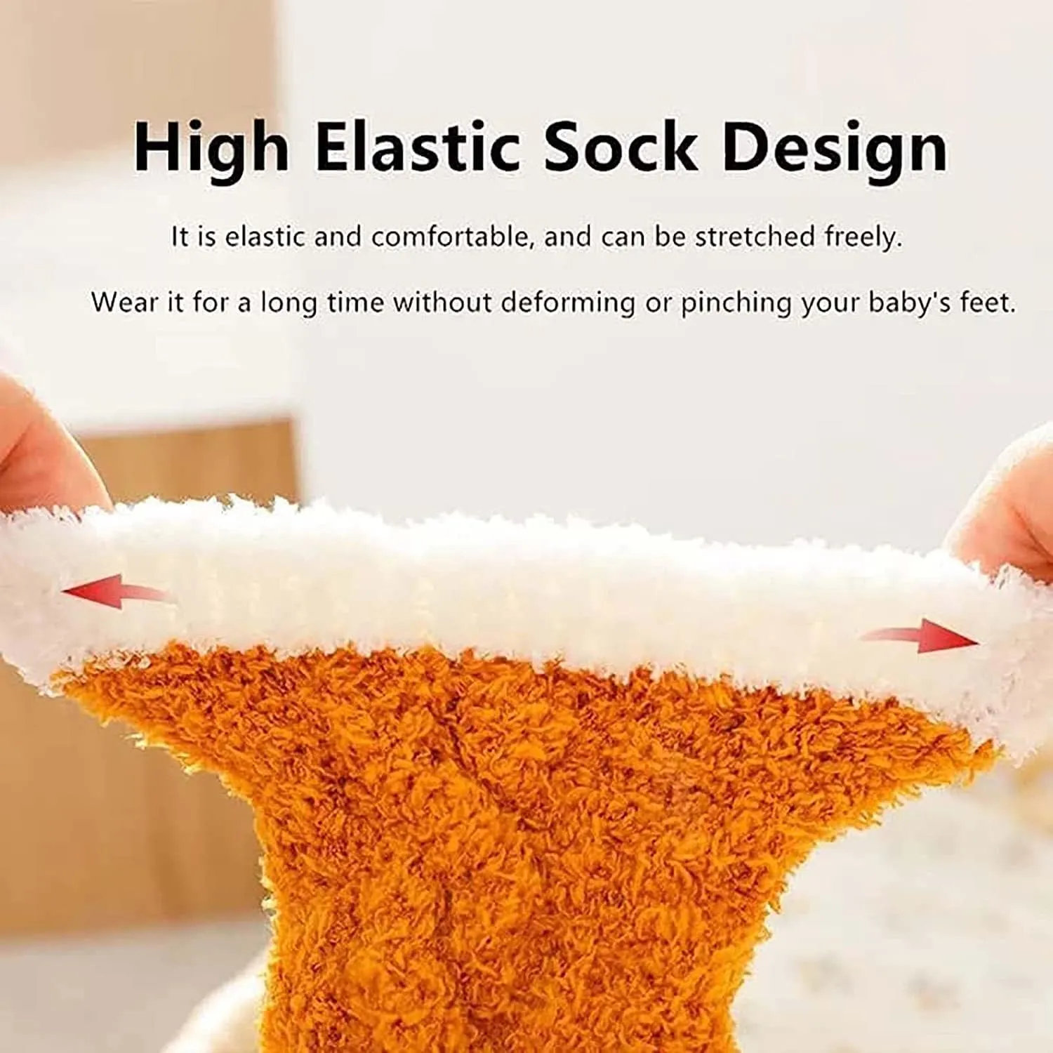 3D Baby Winter Fluffy Fuzzy Slipper Socks, 3Pairs Cute Animal Fuzzy Home Slipper Socks for Boy Girls
