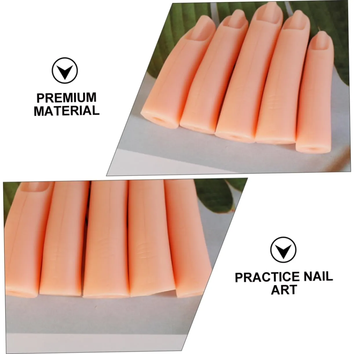 3sets Professional Hand Nail Practice Tool Realistic Fake Fingers Silicone Nail Art Finger Trainer 5pcs*3