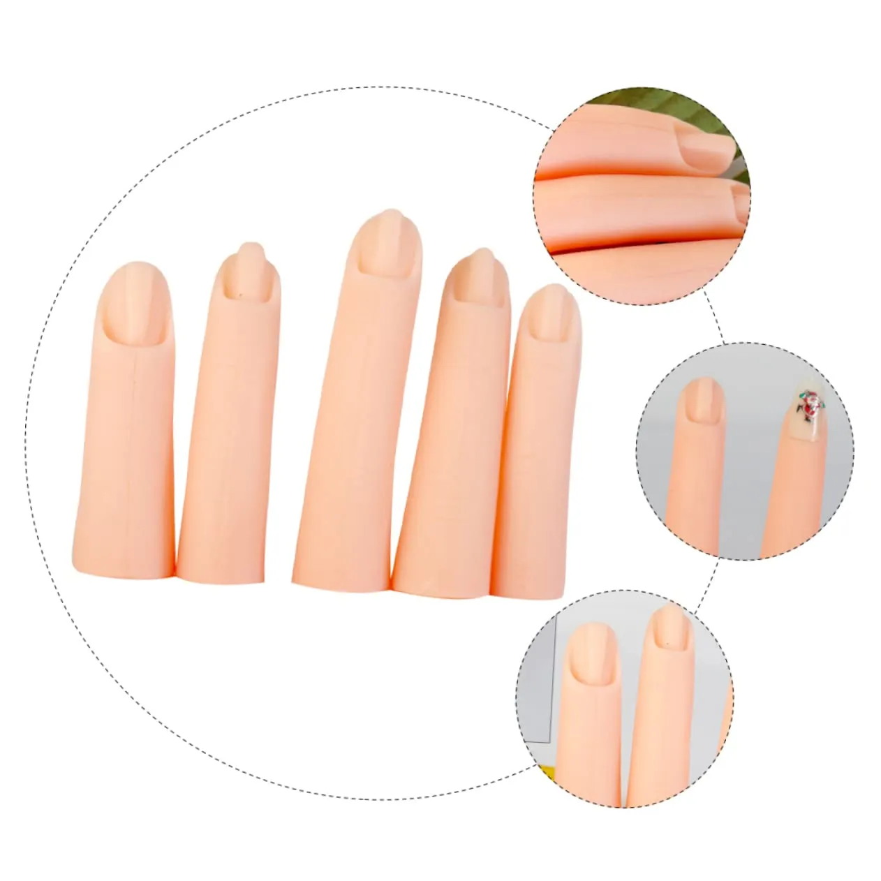 3sets Professional Hand Nail Practice Tool Realistic Fake Fingers Silicone Nail Art Finger Trainer 5pcs*3
