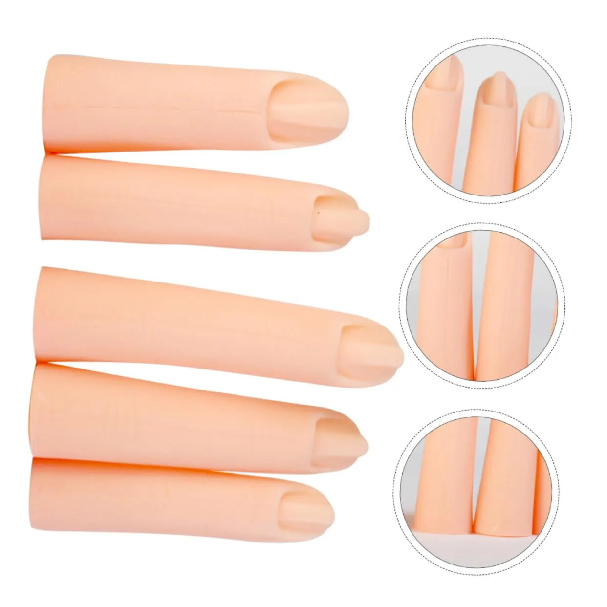 3sets Professional Hand Nail Practice Tool Realistic Fake Fingers Silicone Nail Art Finger Trainer 5pcs*3