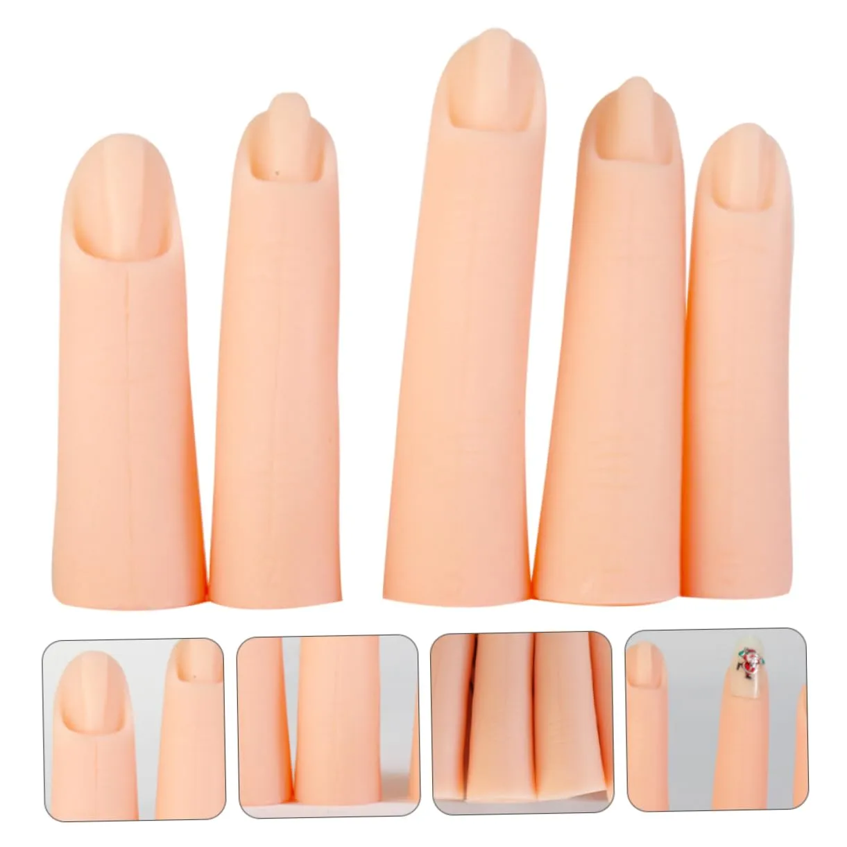 3sets Professional Hand Nail Practice Tool Realistic Fake Fingers Silicone Nail Art Finger Trainer 5pcs*3