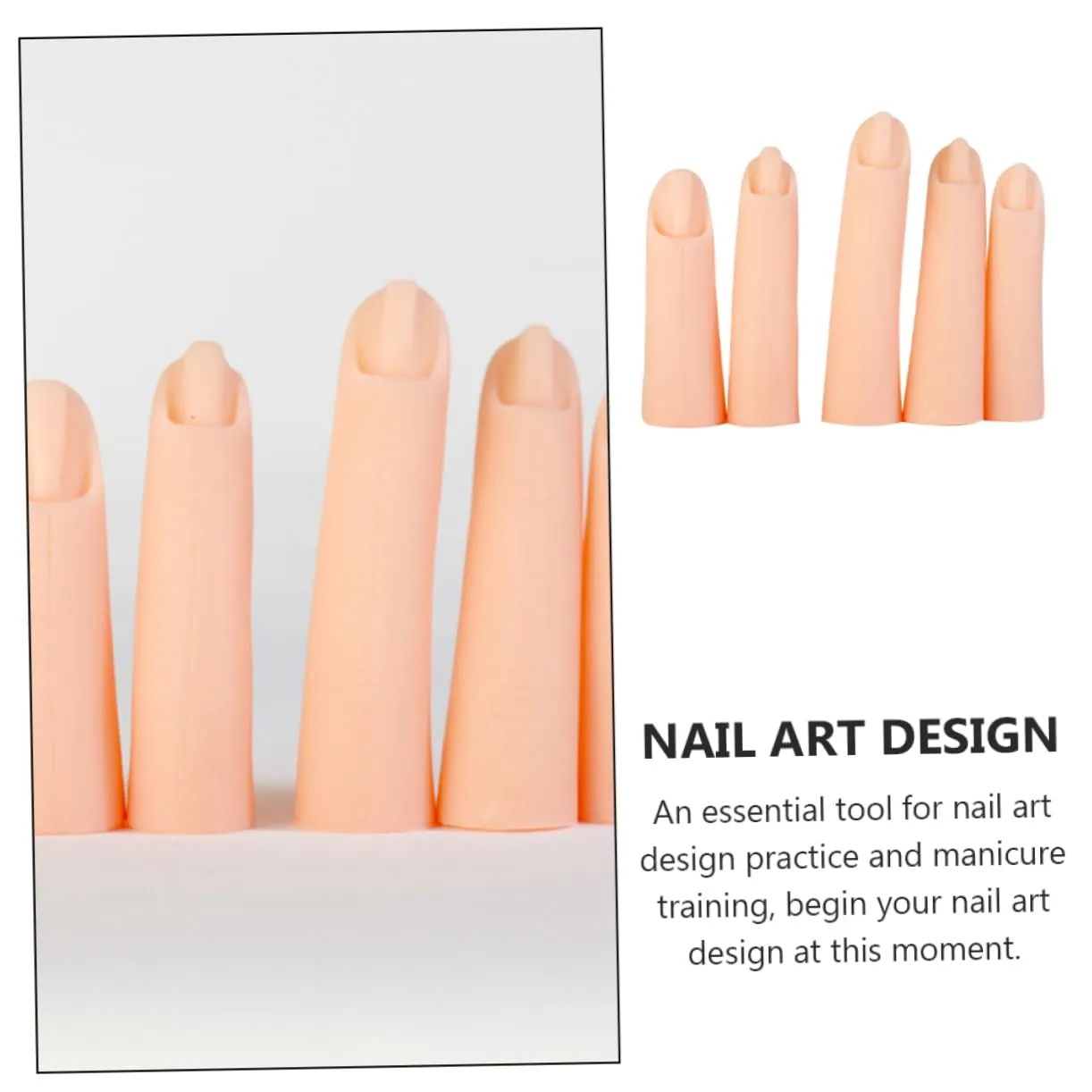 3sets Professional Hand Nail Practice Tool Realistic Fake Fingers Silicone Nail Art Finger Trainer 5pcs*3