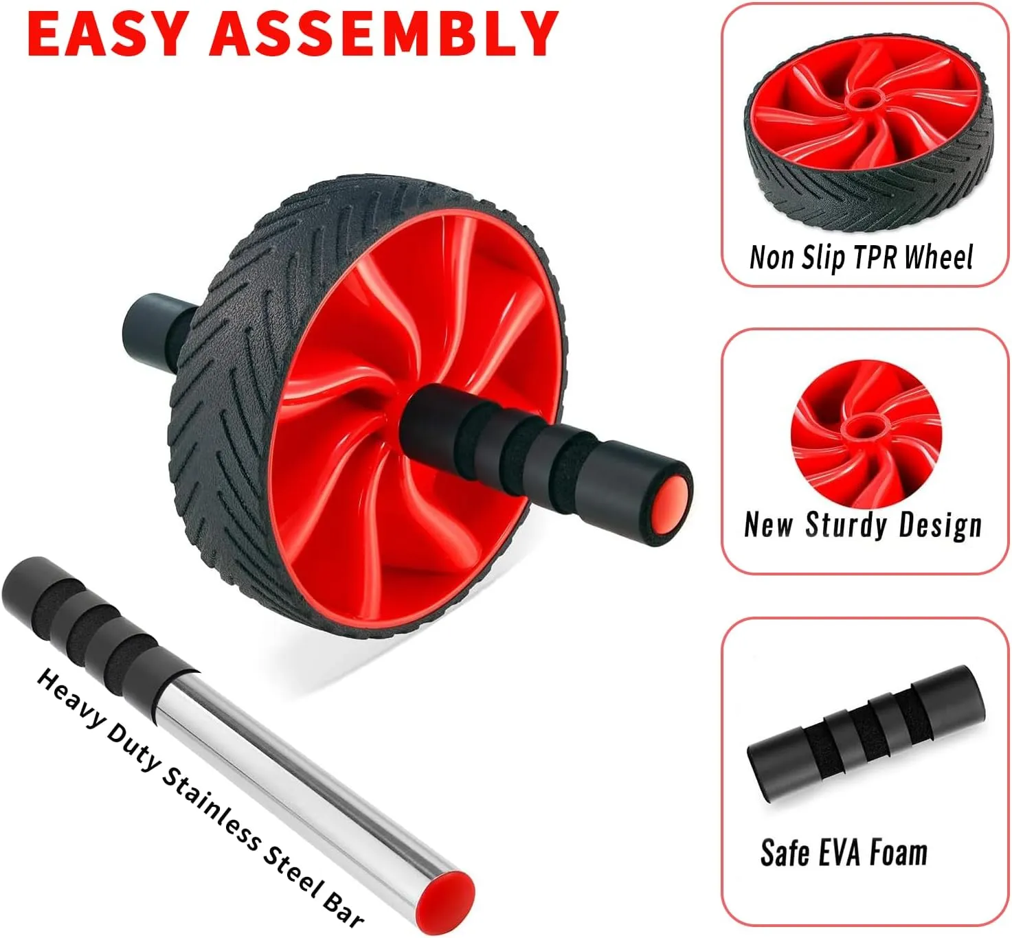 Ab Roller Wheel for Core Workout & Strength Training, Great Fitness and Perfect Home Gym Equipment(Gifts for Women Men Mom Dad)