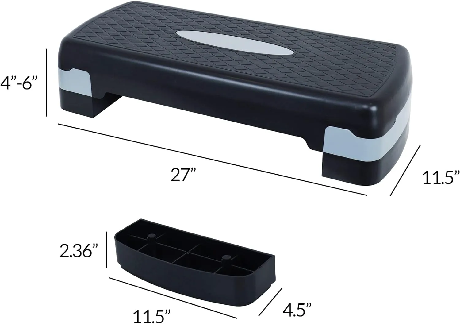 Adjustable Workout Aerobic Stepper Step Platform Trainer, 27-Inch, Multiple Colors