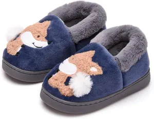 Ainikas Toddler Boys Girls Slippers Fluffy Little Kids House Slippers Warm Fur Cute Animal Home Slipper