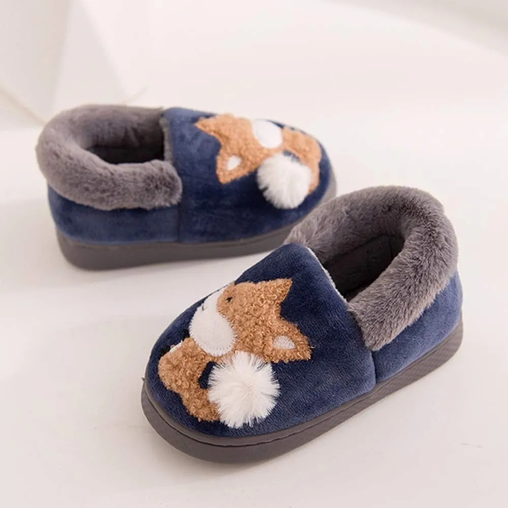 Ainikas Toddler Boys Girls Slippers Fluffy Little Kids House Slippers Warm Fur Cute Animal Home Slipper
