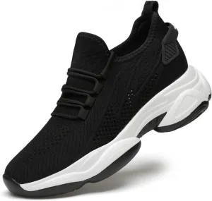 AIRFUL Elevator Shoes for Men 2.36inch Invisible Height Increasing Shoes Casual Taller Shoes Fashion Hidden Heel Trainers (Color : Black, Size : 11.5 Women/10 Men)
