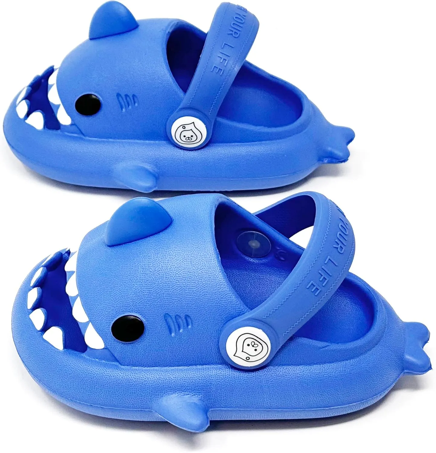 allgala Shark Slides Slippers with Backtrap Non-Slip Novelty Open Toe Sandals for Boys Girl Indoor & Outdoor Comfy Cushioned Thick Sole Cute Cartoon Shower Cloud Slippers Beach Pool Shoes