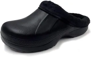 Amoji Fur Lined Clogs Fleece Garden Slippers House Home Winter Clogs Shoes