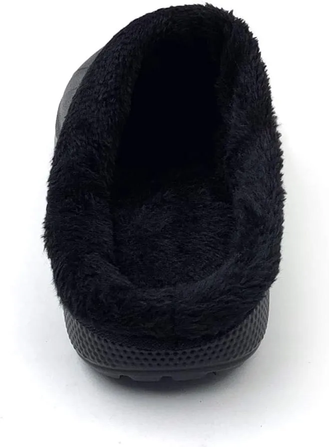 Amoji Fur Lined Clogs Fleece Garden Slippers House Home Winter Clogs Shoes