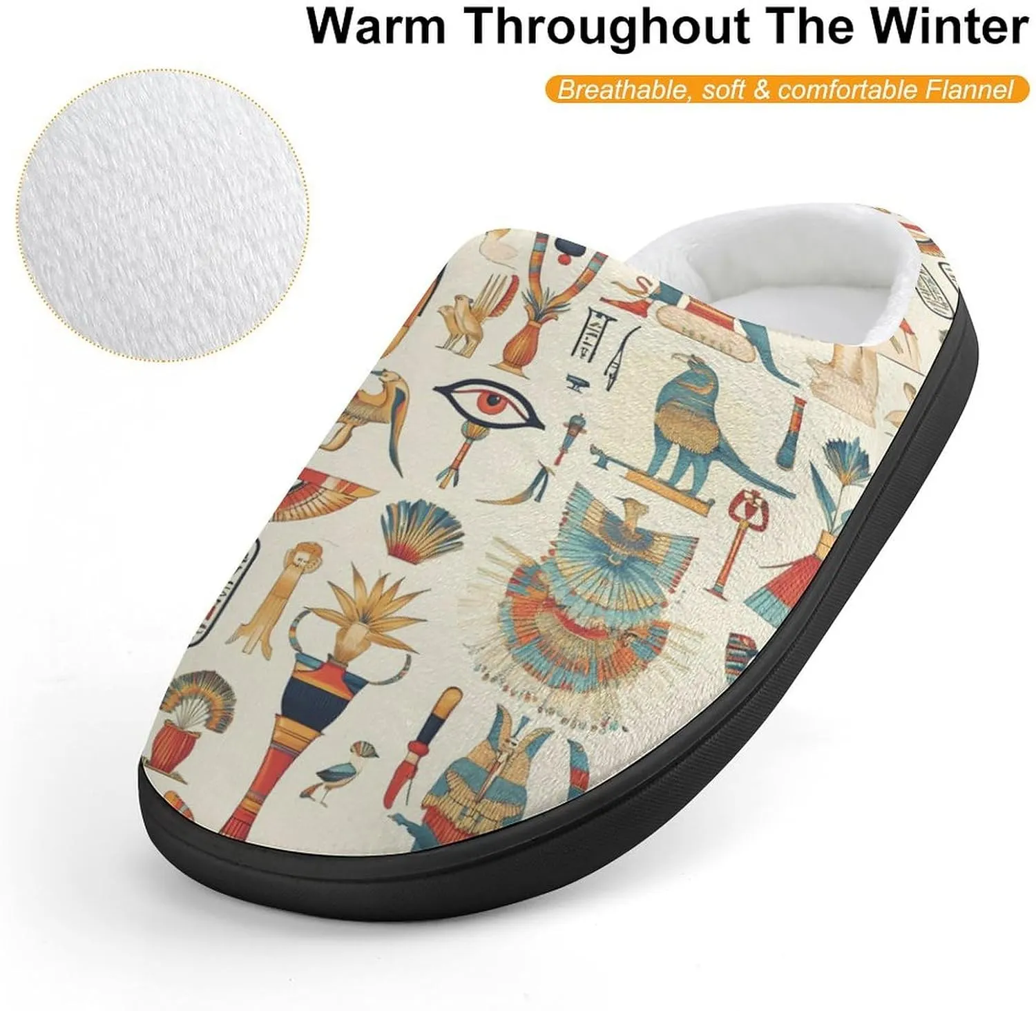 Ancient Egyptian God Slippers Non-slip House Slippers Home Shoes Indoor Outdoor Slippers For Girls Boys