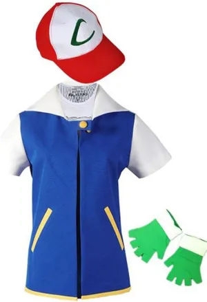 Anime Halloween Trainer Costume Party Cosplay Adult Kids Hoodie Cosplay Jacket Gloves Hat Sets