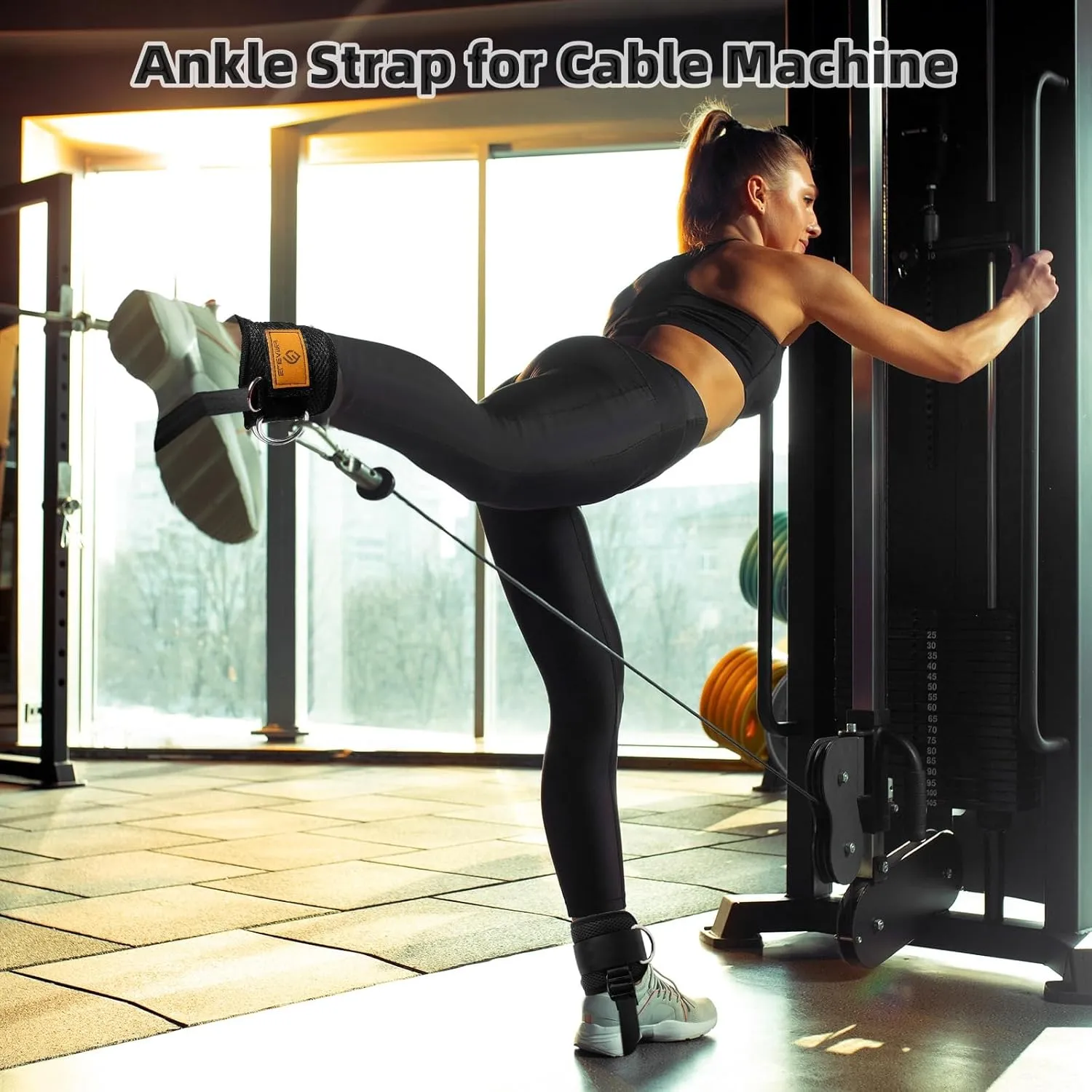 Ankle Straps for Dumbbells Weights and Cable Machines, Dumbbell Foot Attachment, Tibialis Trainer, Ankle Straps for Weight Lifting, Leg Extensions for Women and Men