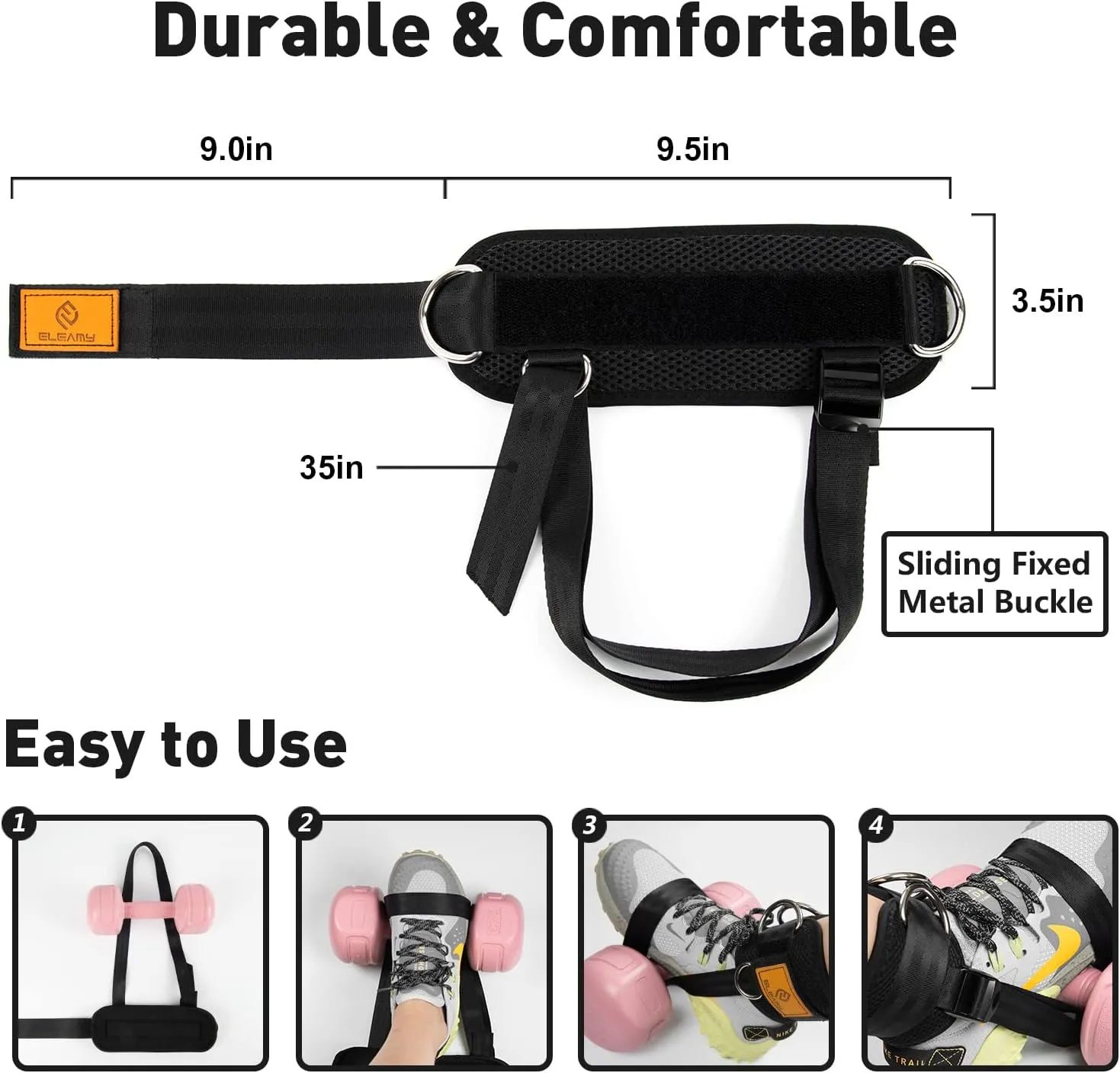 Ankle Straps for Dumbbells Weights and Cable Machines, Dumbbell Foot Attachment, Tibialis Trainer, Ankle Straps for Weight Lifting, Leg Extensions for Women and Men