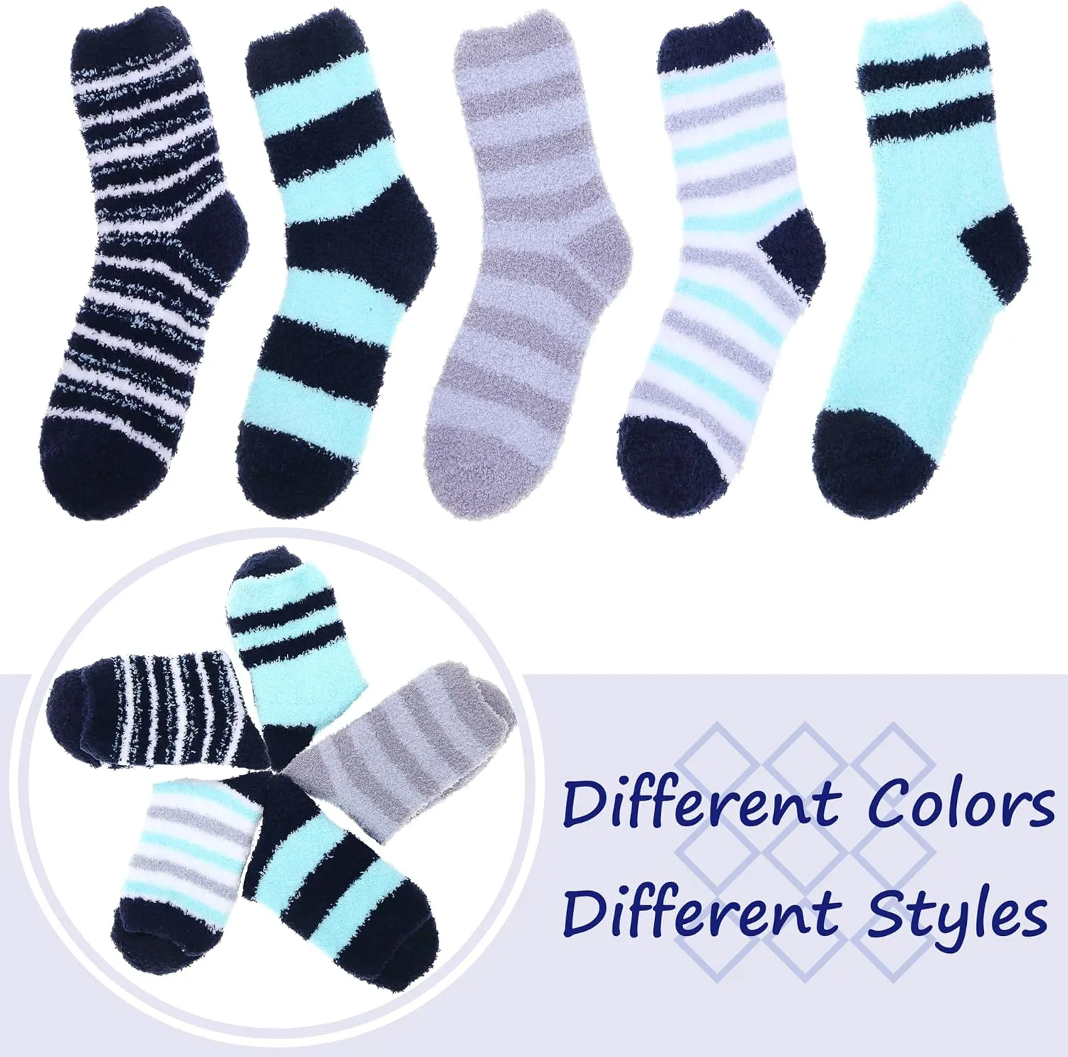 Anlisim Womens Fuzzy Socks Cozy Fluffy Winter Cabin Slipper Warm Fleece Soft Thick Comfy Socks