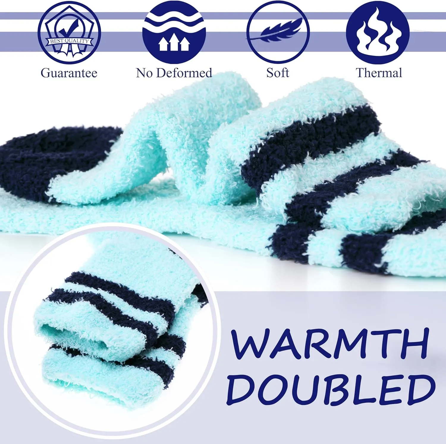 Anlisim Womens Fuzzy Socks Cozy Fluffy Winter Cabin Slipper Warm Fleece Soft Thick Comfy Socks