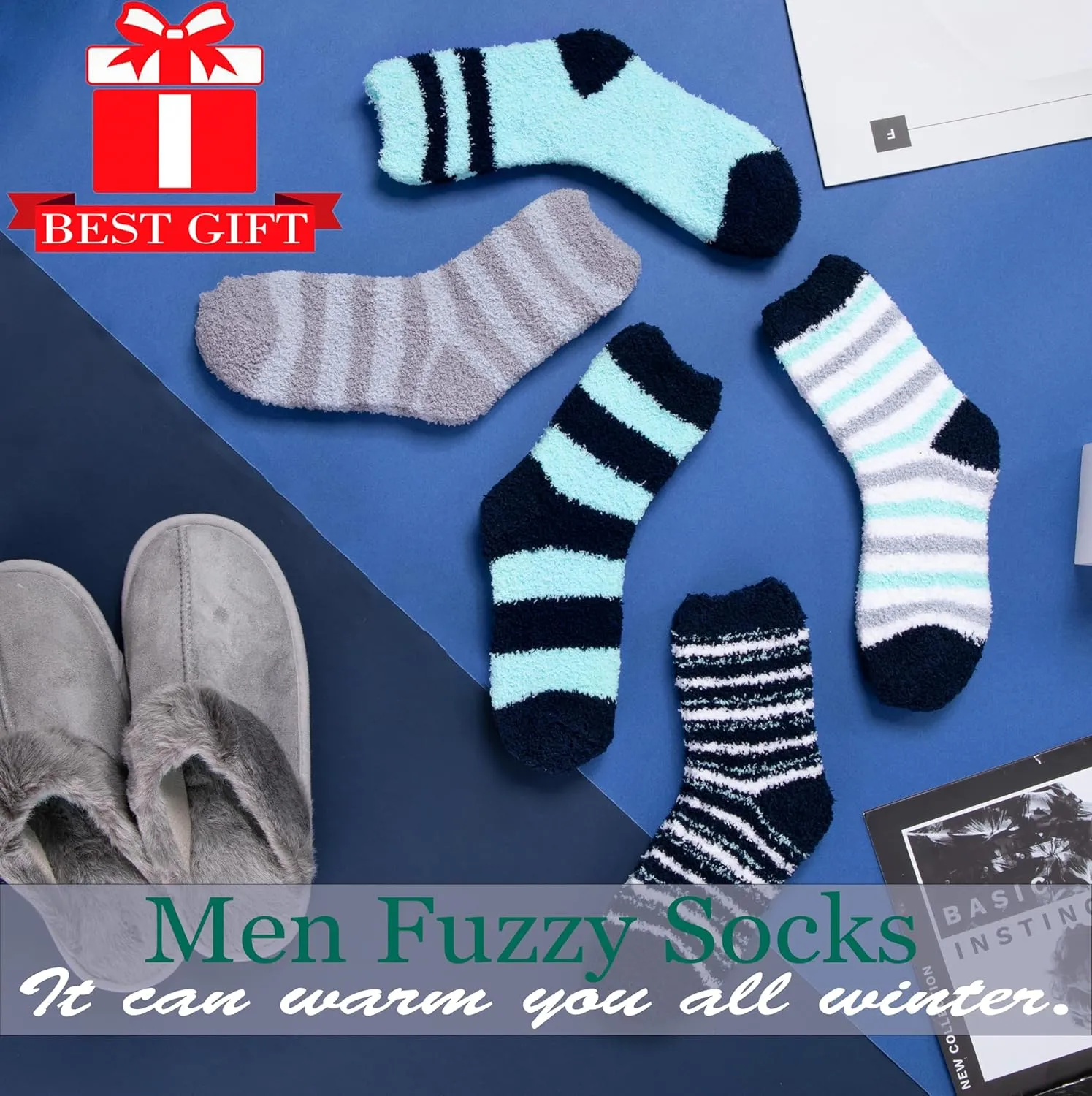 Anlisim Womens Fuzzy Socks Cozy Fluffy Winter Cabin Slipper Warm Fleece Soft Thick Comfy Socks