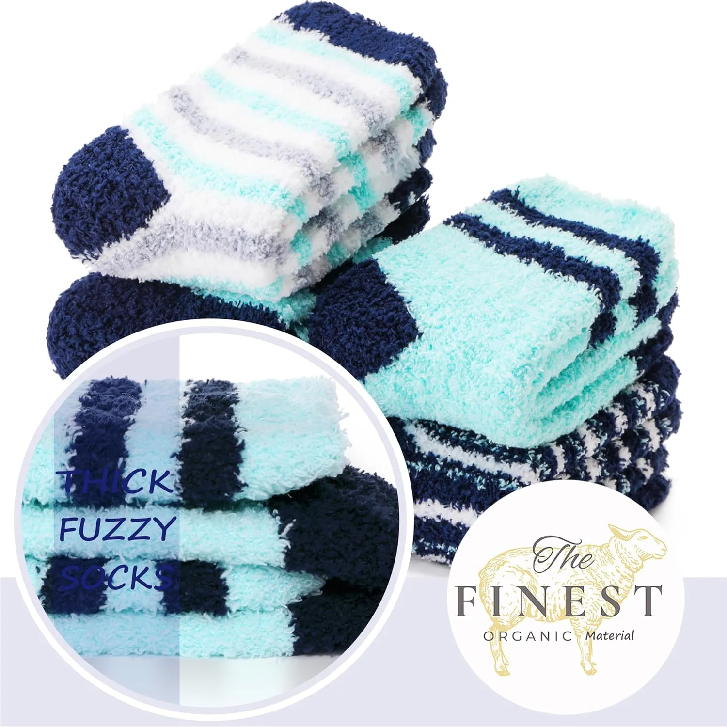 Anlisim Womens Fuzzy Socks Cozy Fluffy Winter Cabin Slipper Warm Fleece Soft Thick Comfy Socks
