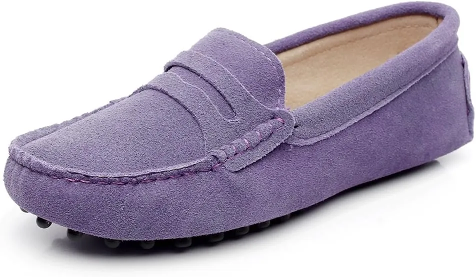 ANUFER Women's Classic Suede Penny Loafers Comfort Handmade Slipper Moccasins