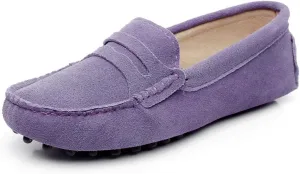 ANUFER Women's Classic Suede Penny Loafers Comfort Handmade Slipper Moccasins