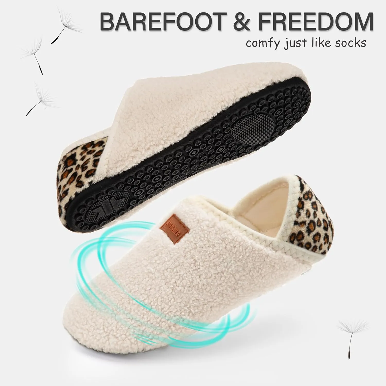 ATHMILE House Slippers for Women Men Indoor Barefoot Slippers Socks Furry Slip on House Shoes Cozy Comfy Slippers for Home Bedroom Travel Yoga