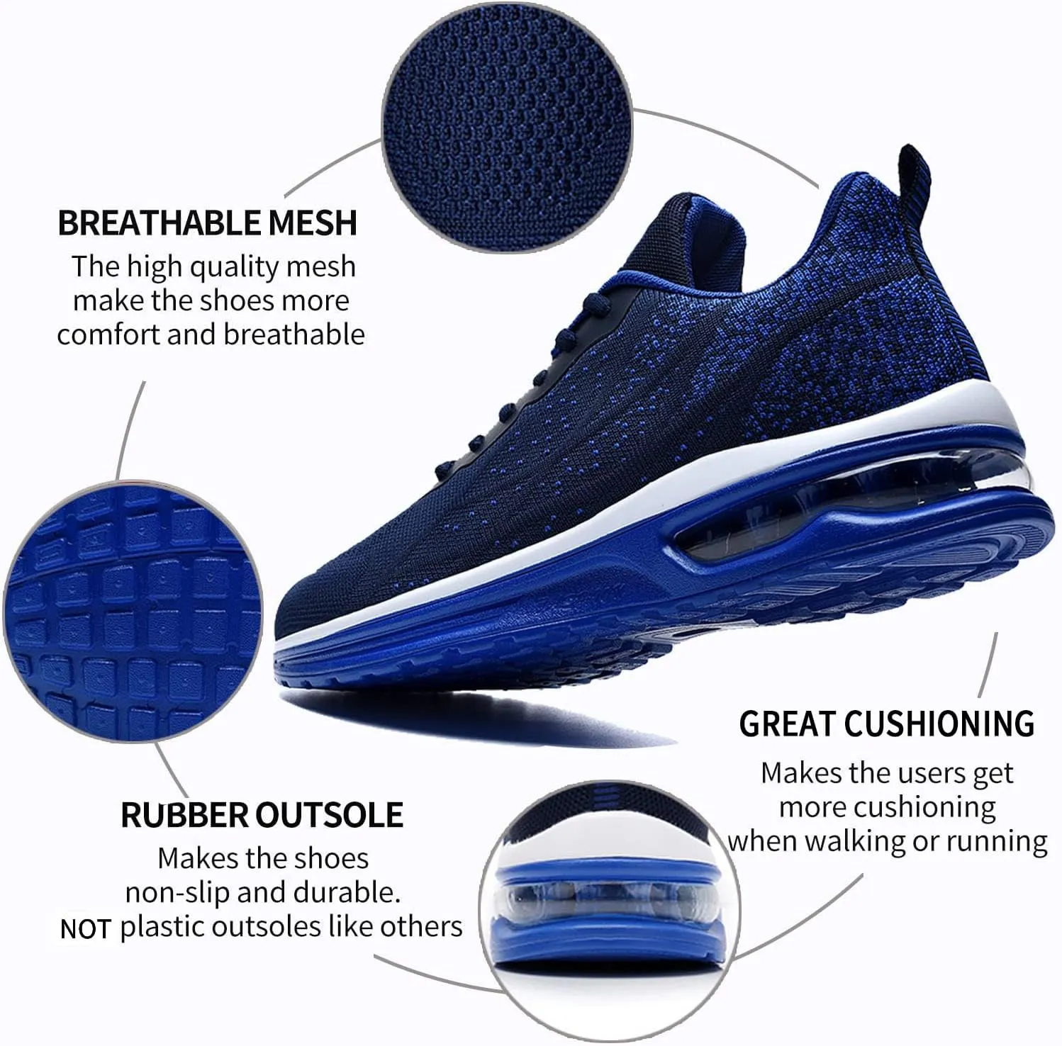 AUPERF Men's Running Shoes Lightweight Breathable Workout Footwear Walking Sports Tennis Sneaker