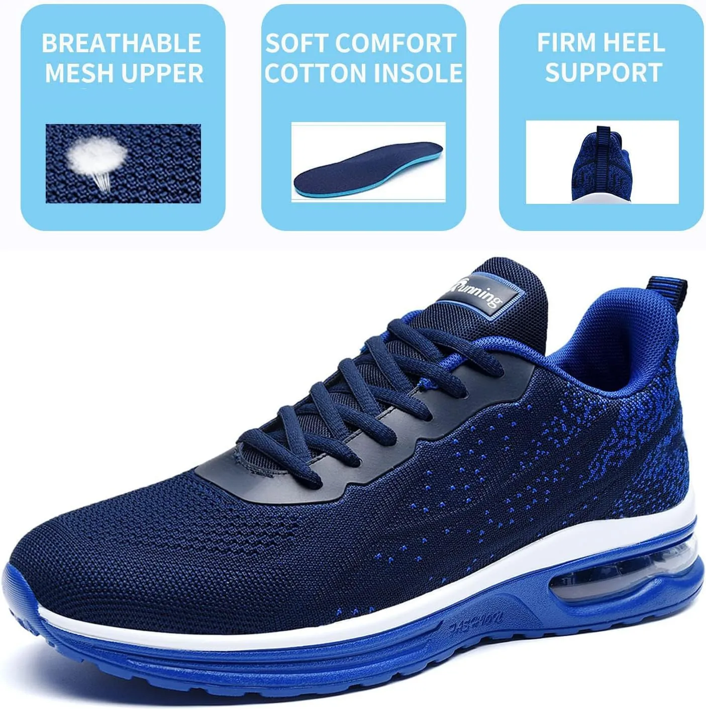 AUPERF Men's Running Shoes Lightweight Breathable Workout Footwear Walking Sports Tennis Sneaker