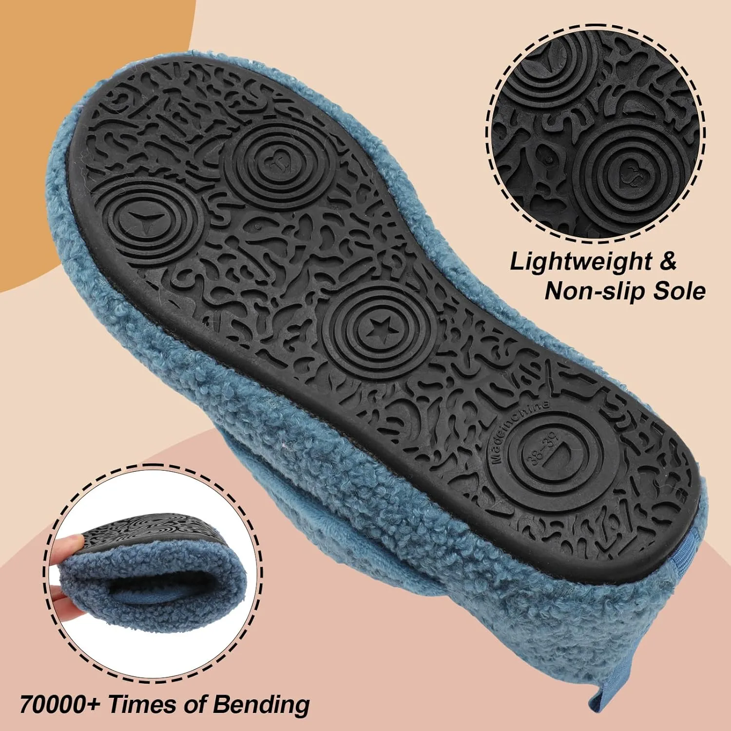 BARERUN Slippers for Women Men Wide House Diabetic Shoes for Women Men Warm Arthritis Edema Swollen Neuropathy Socks Slip on Adjustable Fuzzy Comfy Soft Womens Mens Bedroom Sliipers