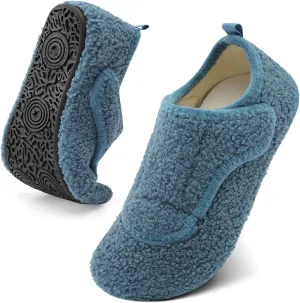 BARERUN Slippers for Women Men Wide House Diabetic Shoes for Women Men Warm Arthritis Edema Swollen Neuropathy Socks Slip on Adjustable Fuzzy Comfy Soft Womens Mens Bedroom Sliipers