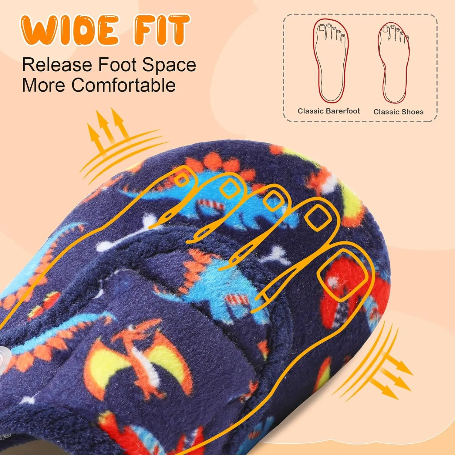 BARERUN Toddler Slippers Boys Girls House Shoes Warm Kids Slippers With Non-Slip Rubber Sole Fuzzy Cozy Walking Shoes Indoor/Outdoor