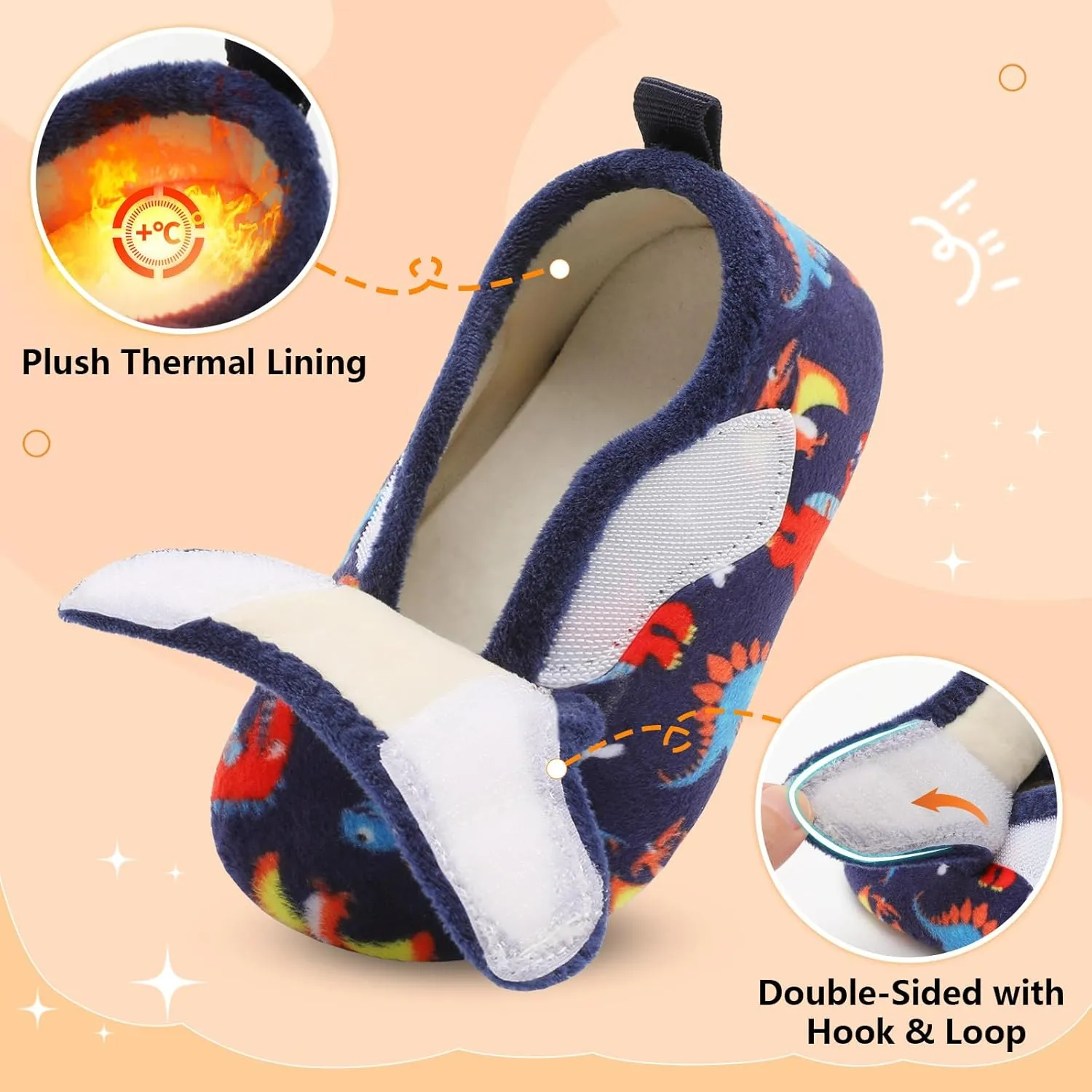 BARERUN Toddler Slippers Boys Girls House Shoes Warm Kids Slippers With Non-Slip Rubber Sole Fuzzy Cozy Walking Shoes Indoor/Outdoor