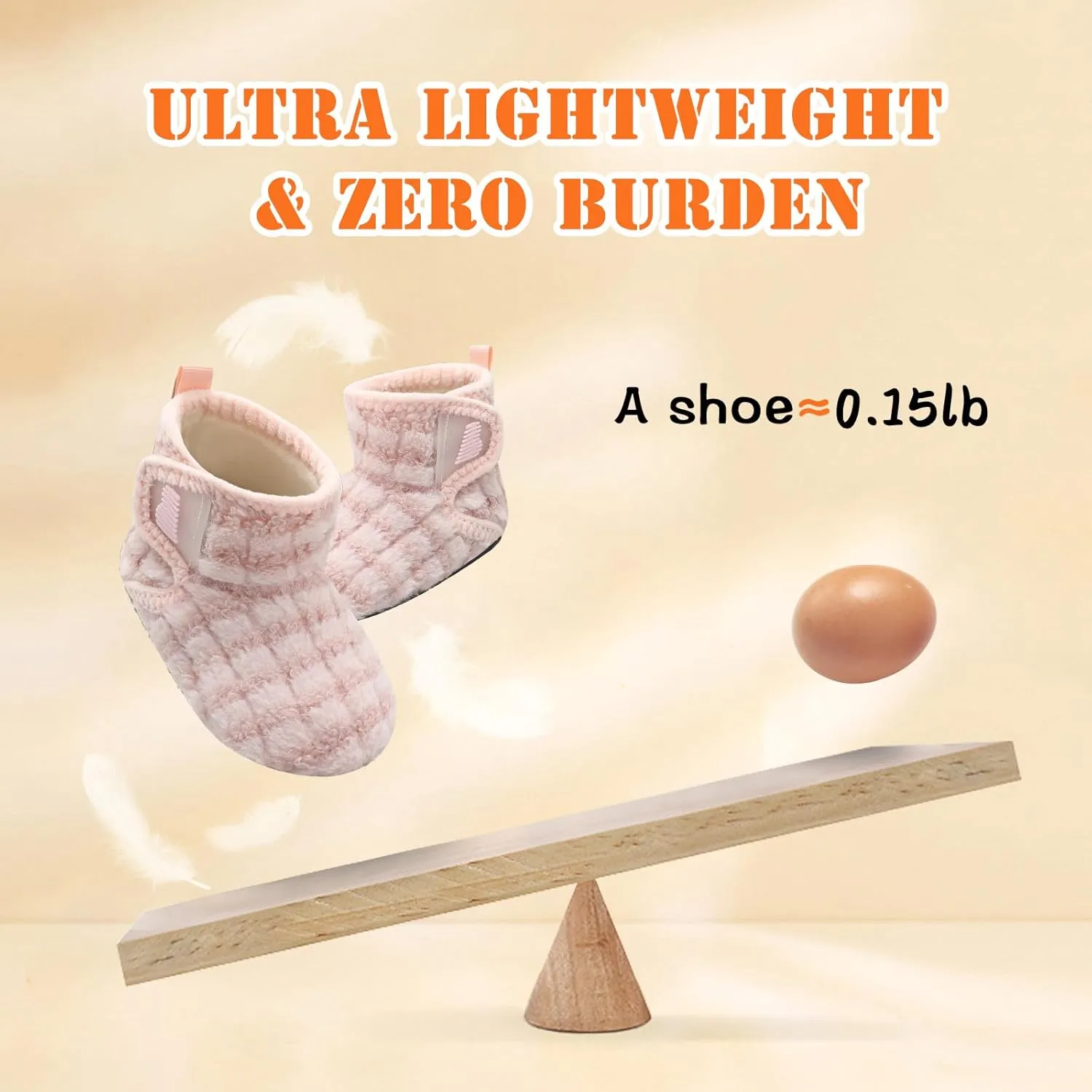 BARERUN Toddler Slippers Girls Boys House Shoes Baby Winter Booties Plush Cozy Kids House Slipper Warm Lightweight Infant Walking Shoes Socks