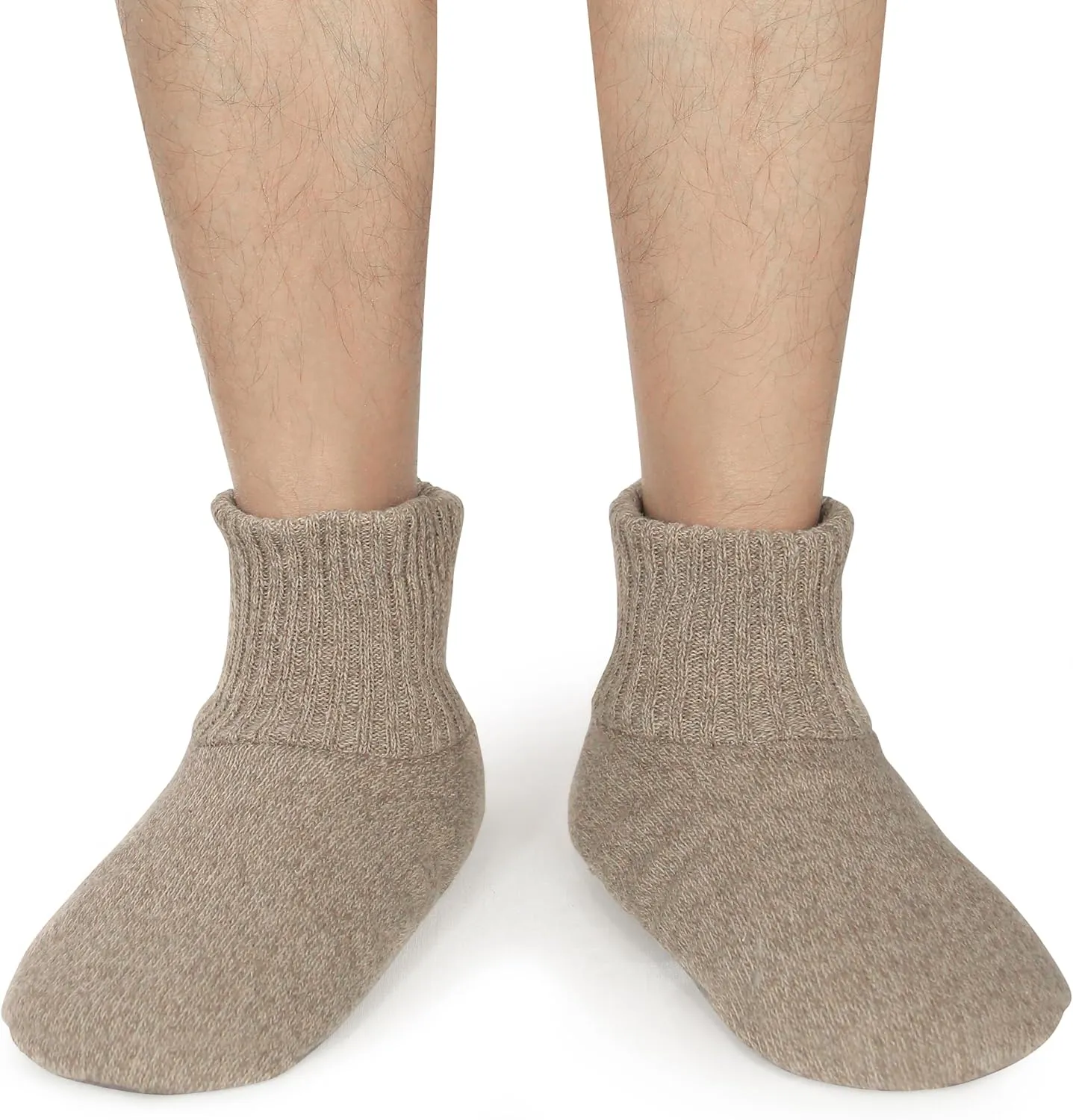 BenSorts Men Fuzzy Slipper Socks with Grippers Non Slip Indoor House Socks Christmas Gifts
