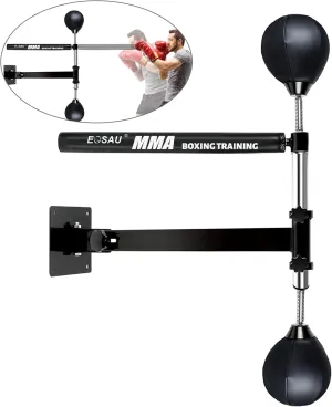 Boxing Spinning Bar, Wall Mounted Punching Speed Trainer Speed Reflex Training Equipment for Kickboxing Training Fitness
