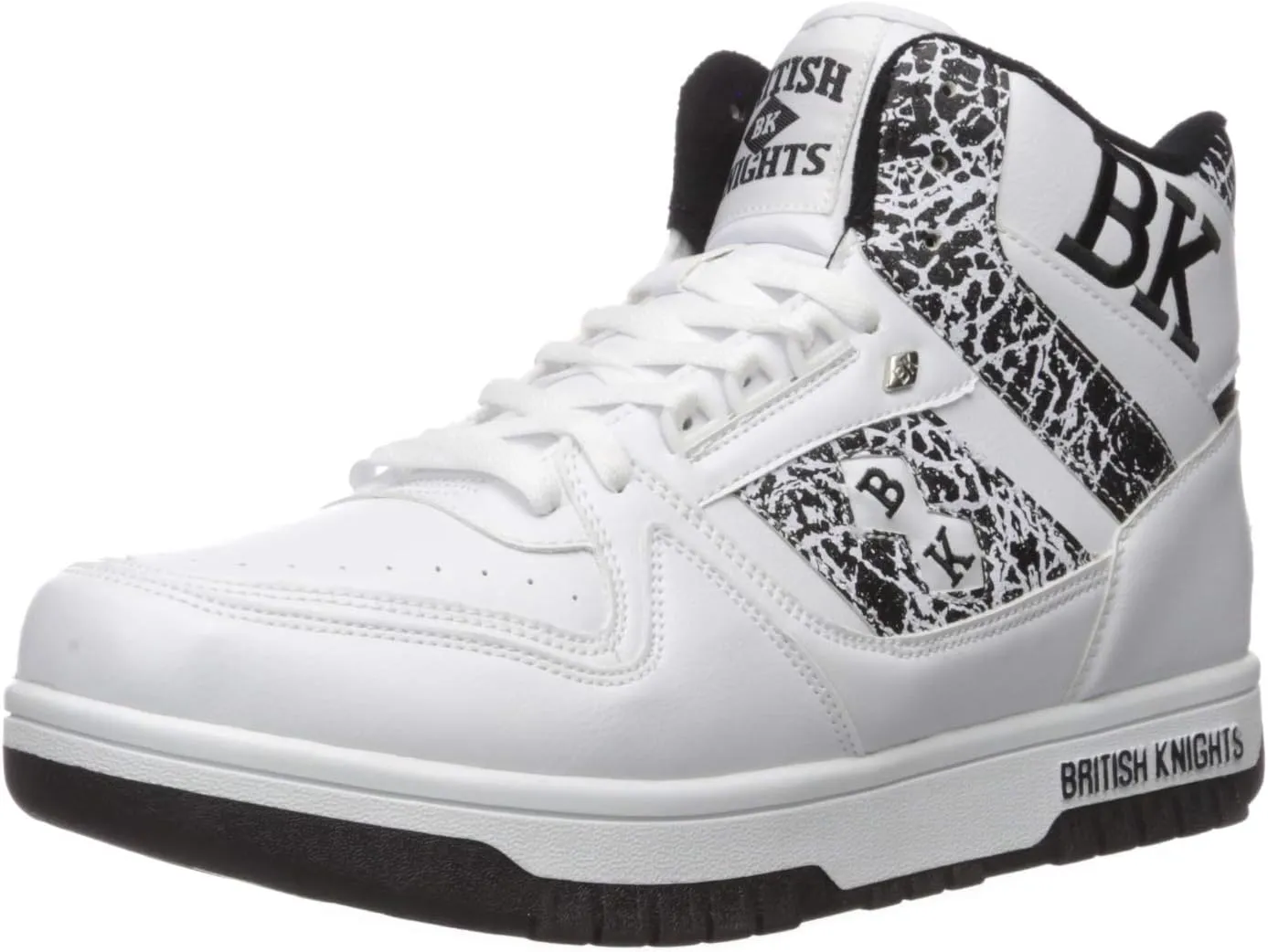 British Knights Men's Kings SL Fashion Sneaker Sneaker, White/black/el, 12 medium