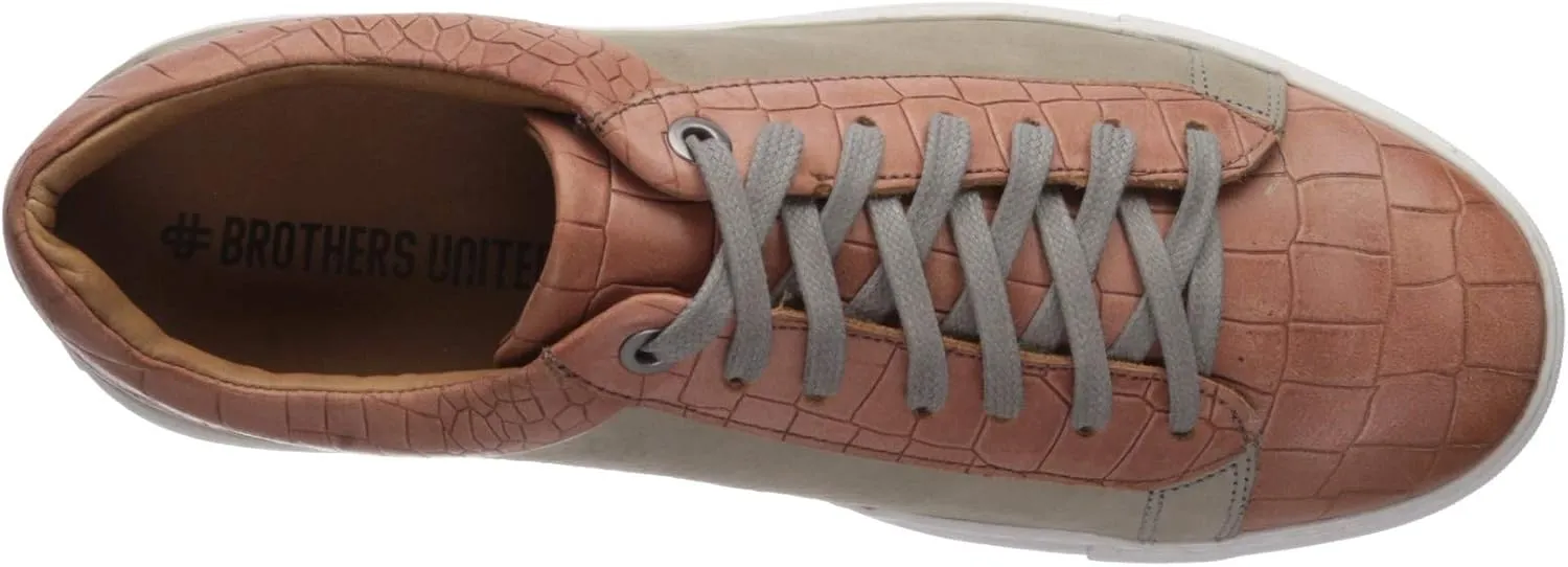 Brothers United Men's Leather Luxury Sophisticated Lace Up Sneaker