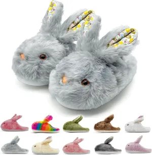 Bunny Slippers for Women Men Cute Plush Rabbit Fuzzy Slippers, Soft Fluffy Animal Winter Warm Indoor House Slippers Shoes