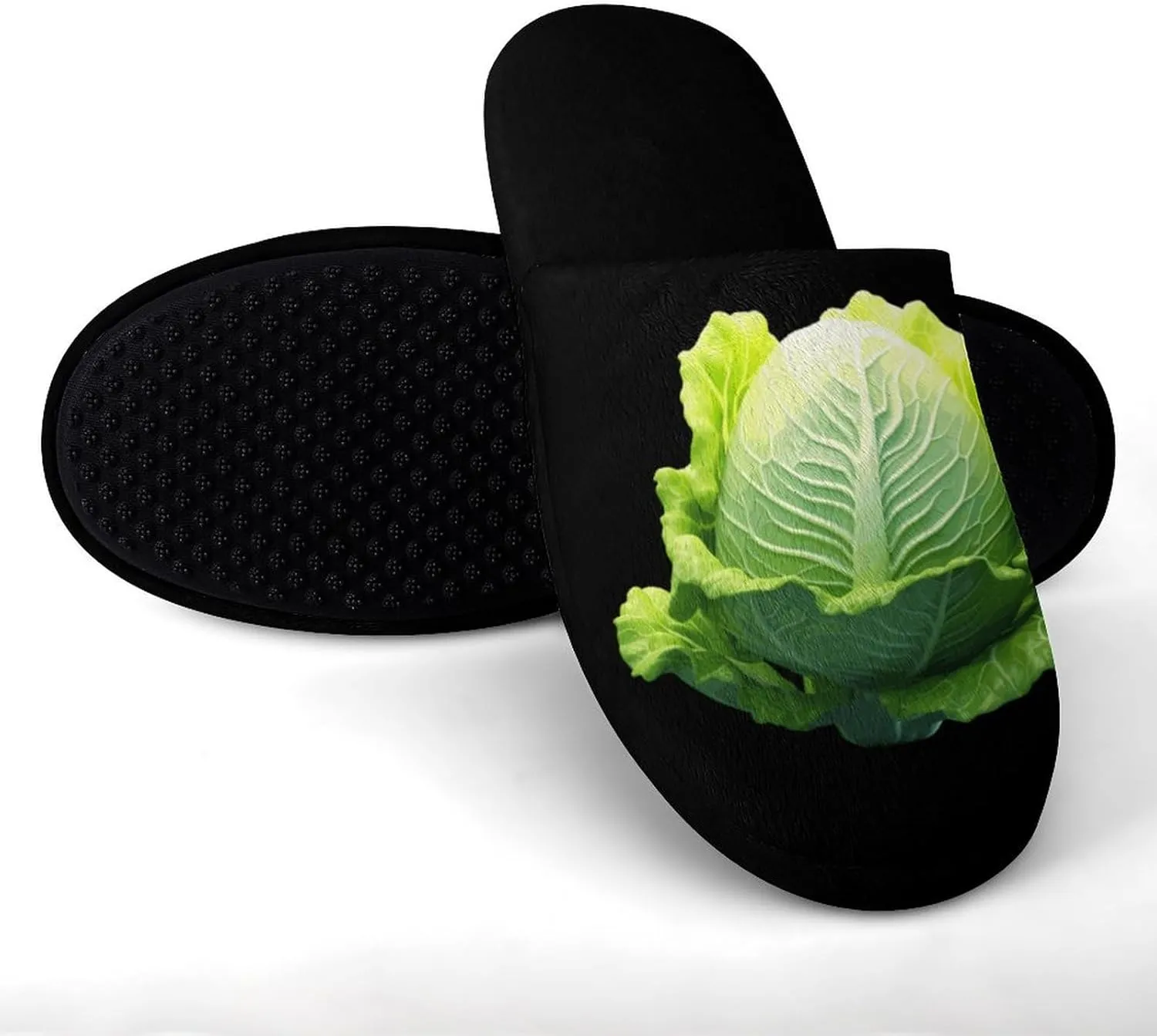 Cabbage House Slippers for Men Warm Plush Slip On Slipper for Indoor Outdoor
