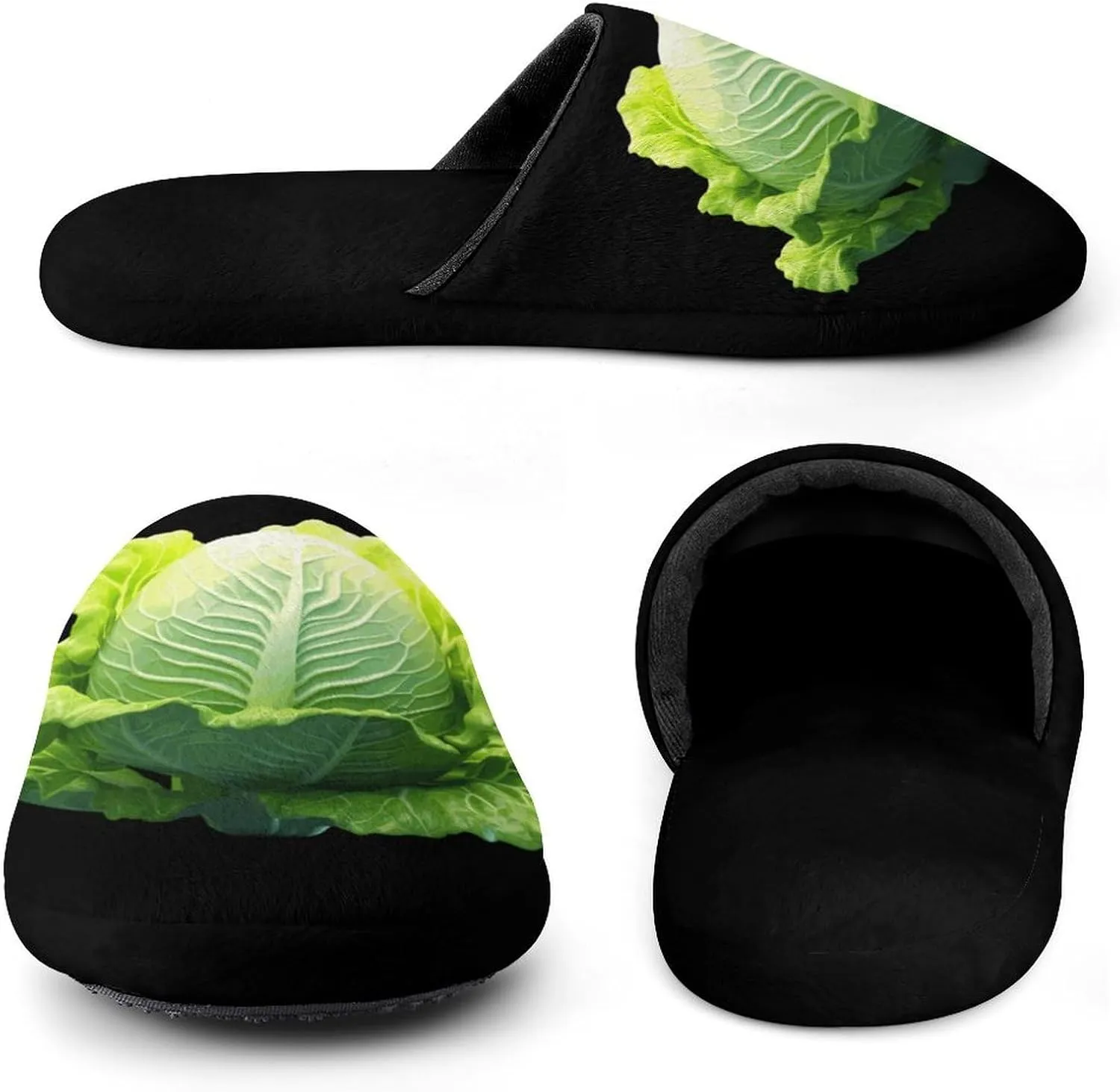 Cabbage House Slippers for Men Warm Plush Slip On Slipper for Indoor Outdoor