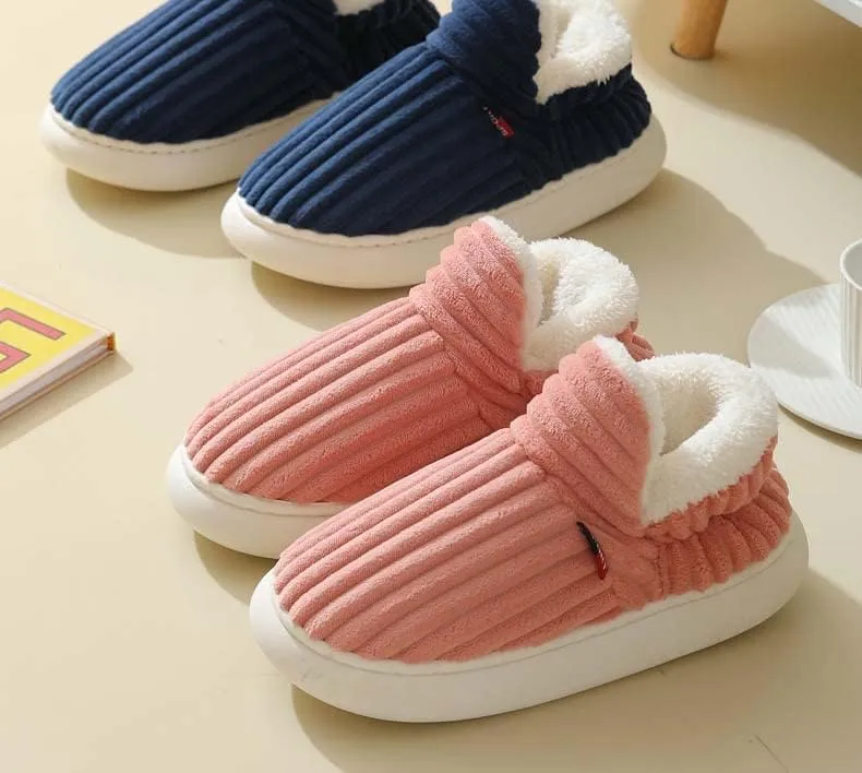Caistre Women Men Ankle Bootie Slipper Plush Warm Indoor Outdoor Shoes Comfy Fleece Lined Memory Foam Slipper with Anti-Slip Sole