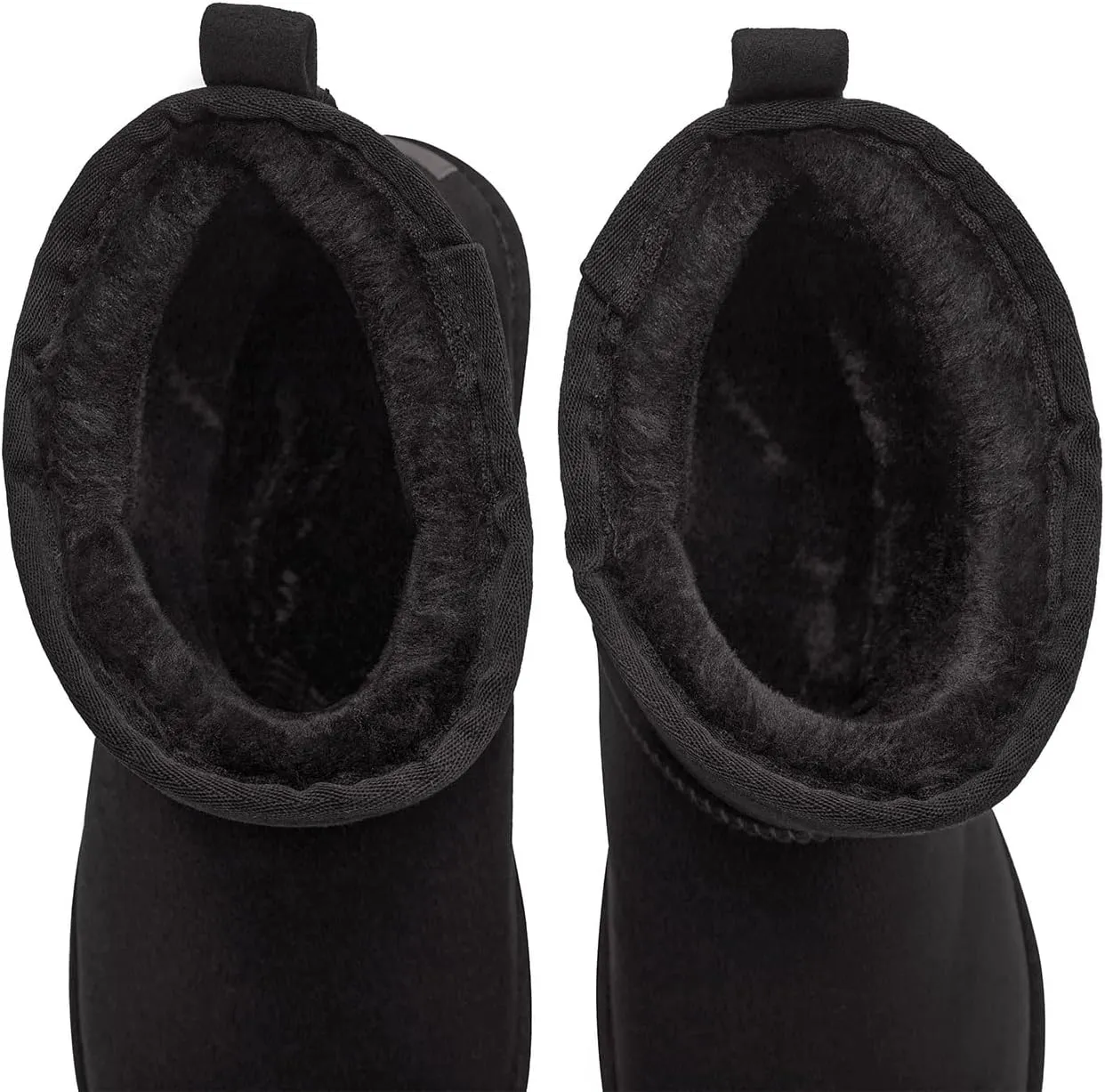 CAMEL CROWN Mens Fur Snow Boots Slip on Winter Boots Mid Calf House Slippers Boots Short Mini Boots for Men