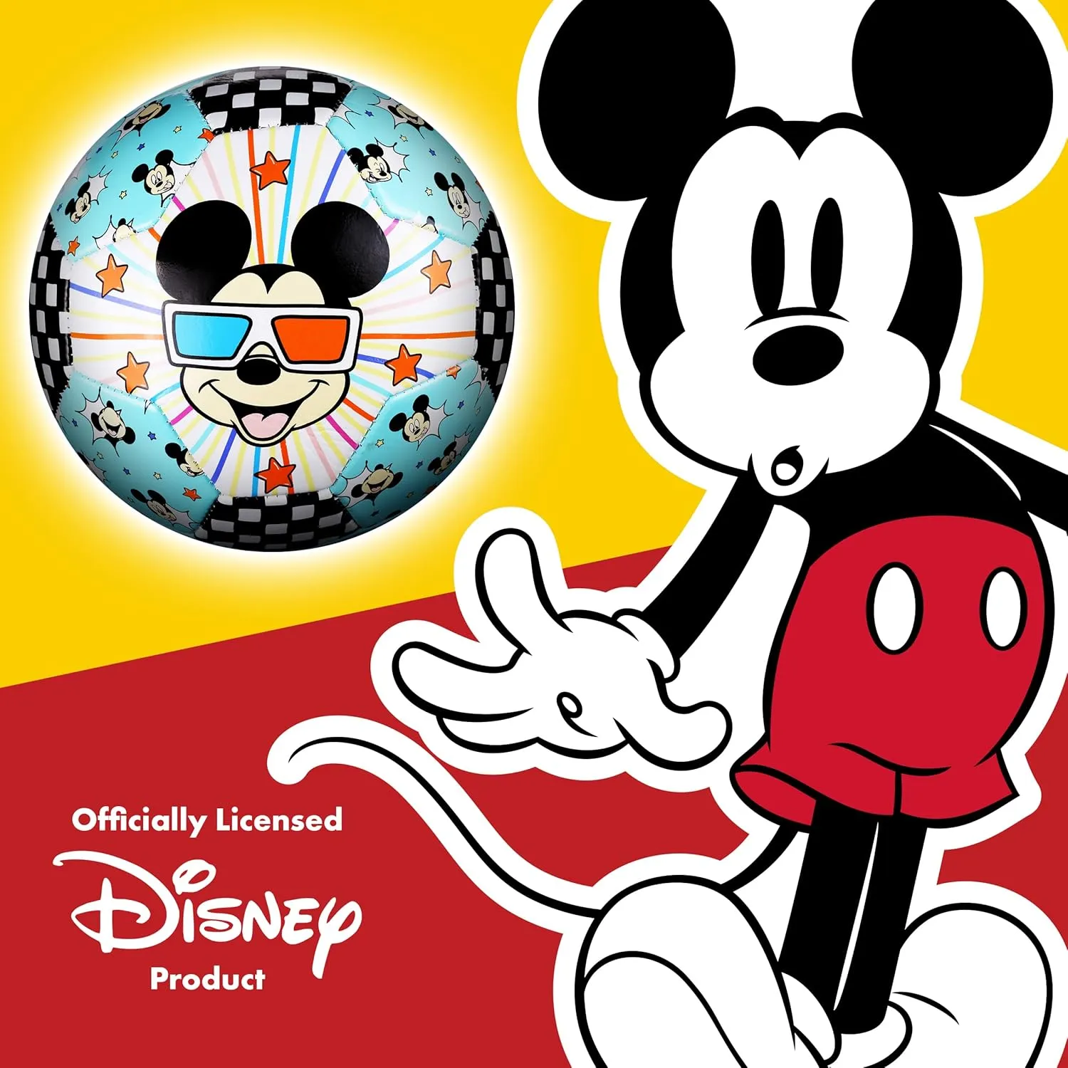 Capelli Sport Disney Mickey Mouse Soccer Ball, Sizes 3, 5, Officially Licensed Youth Kids Futbol