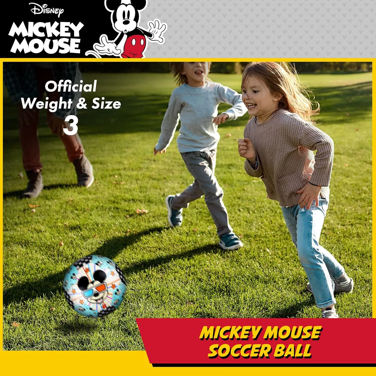 Capelli Sport Disney Mickey Mouse Soccer Ball, Sizes 3, 5, Officially Licensed Youth Kids Futbol