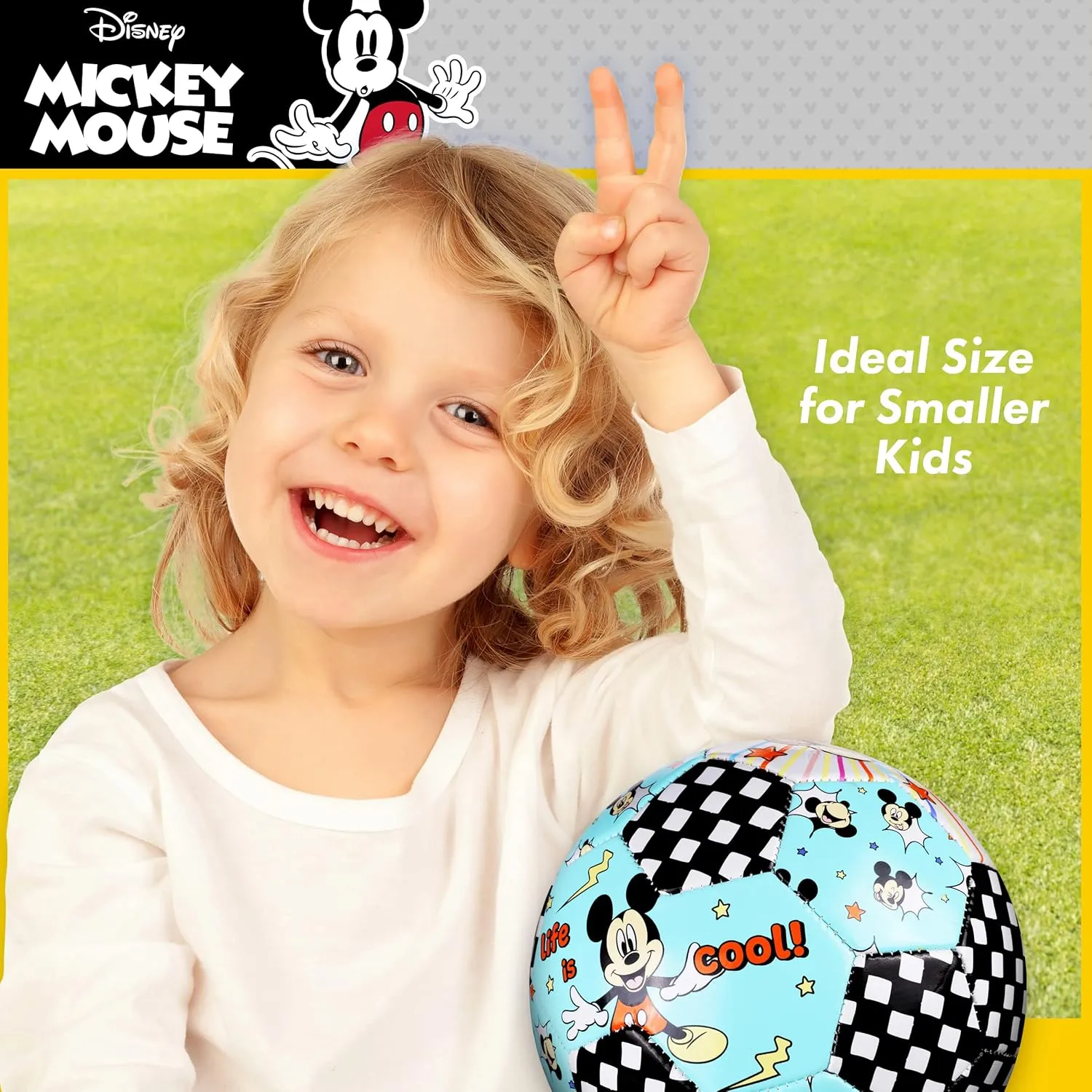 Capelli Sport Disney Mickey Mouse Soccer Ball, Sizes 3, 5, Officially Licensed Youth Kids Futbol