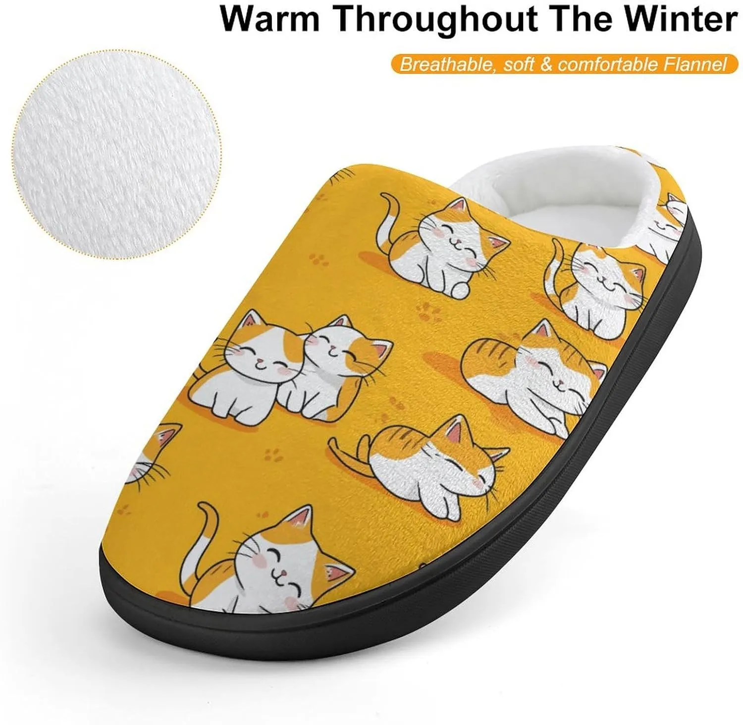 Cats Leave Paw Prints Slippers Non-slip House Slippers Home Shoes Indoor Outdoor Slippers For Girls Boys